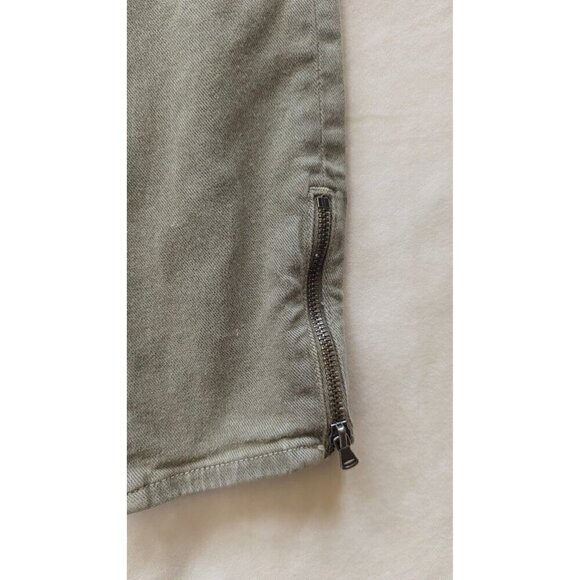 Paige Womens 27 Christi Utility Jeans Ankle Zip Skinny Ivy Green Moto - Picture 4 of 9